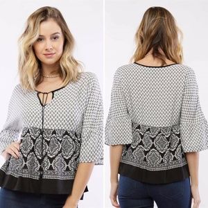 NEW Paisley Boho Top | White